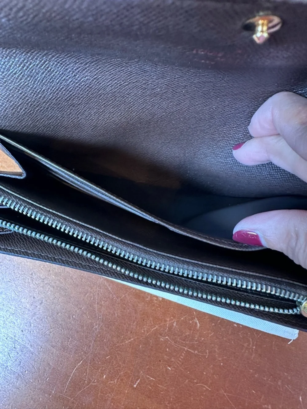Louis Vuitton Damier Ebene Sarah Wallet